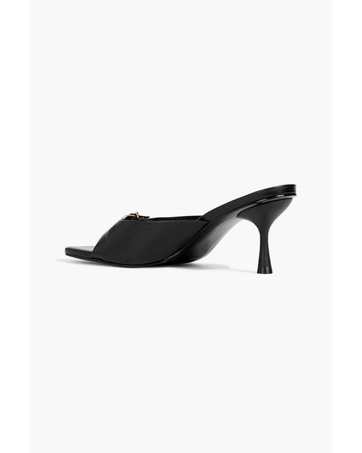 Jonathan Simkhai Black Carey Buckled Leather Mules