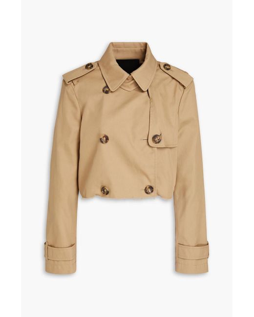 RED Valentino Natural Cropped Double-breasted Cotton-blend Twill Jacket