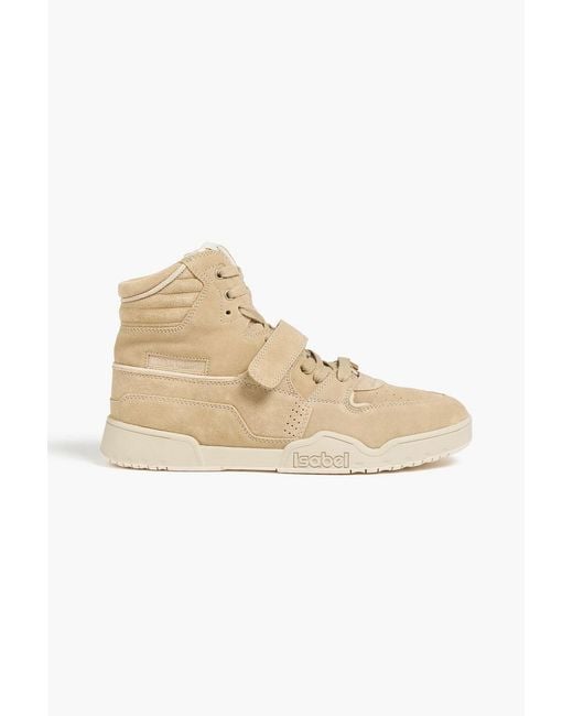 Isabel Marant Natural Alsee Suede High-Top Sneakers