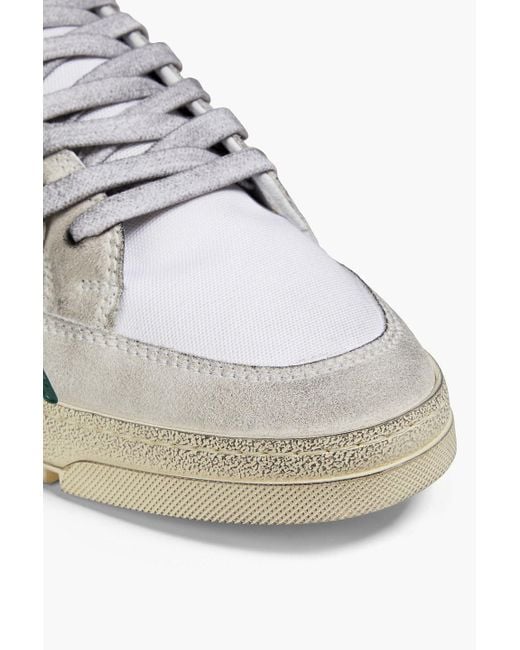 Off-White c/o Virgil Abloh Gray 5.0 Distressed Suede, Leather And Canvas Sneakers for men