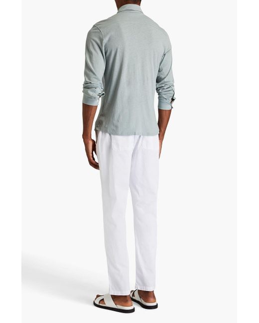 Frescobol Carioca White Mendes Cotton-blend Twill Drawstring Pants for men