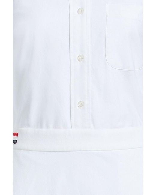 Thom Browne White Cotton-Piqué Midi Shirt Dress
