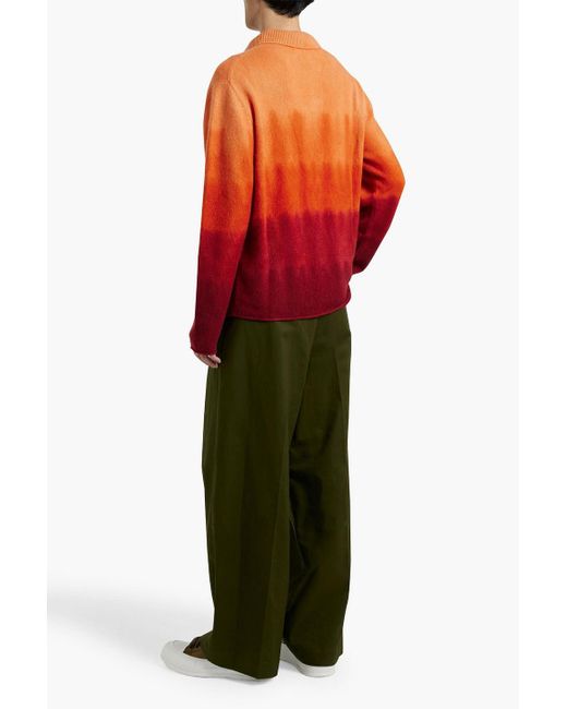 The Elder Statesman Pullover aus kaschmir mit polokragen und gradient-dye in Orange für Herren
