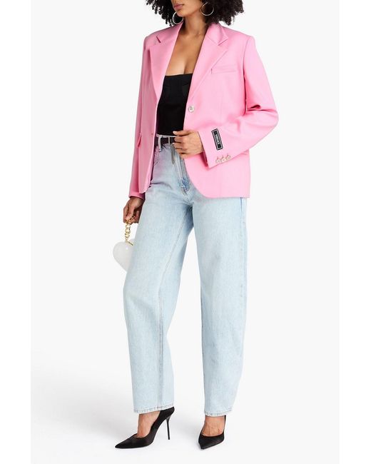 Versace Pink Wool-Blend Twill Blazer