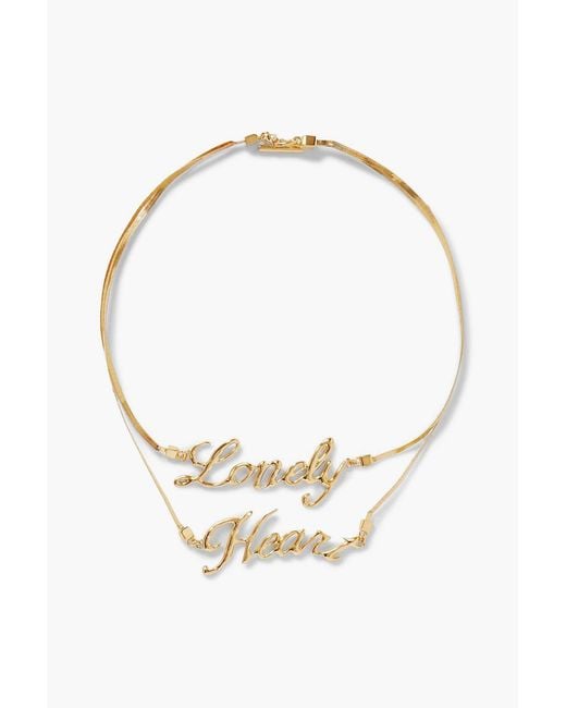 Jil Sander White Lonely Heart-Tone Necklace