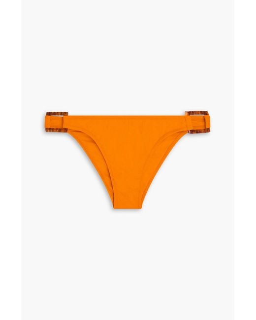 Melissa Odabash Orange Paris Buckle-Embellished Bikini Briefs