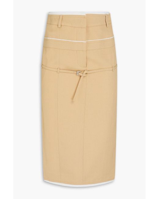 Jacquemus Natural Caraco Belted Canvas Pencil Skirt