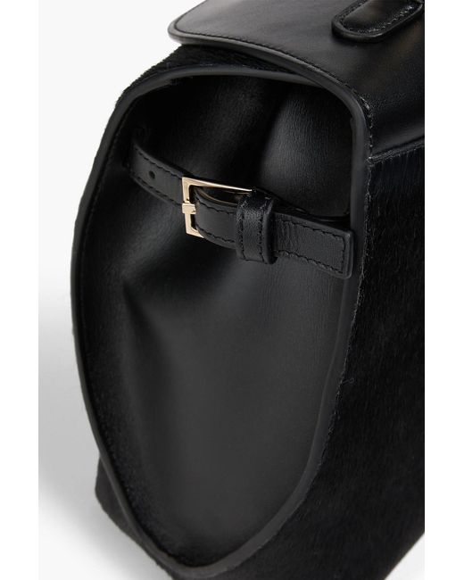 Loulou de Saison Black Sienna Calf Hair And Leather Shoulder Bag