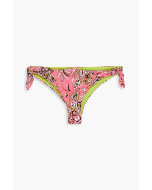 Emilio Pucci Pink Printed Low-rise Bikini Briefs