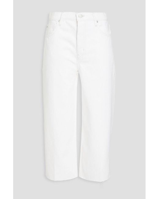 FRAME White Cropped High-rise Wide-leg Jeans