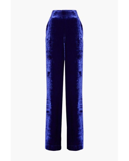 Dundas Blue Hose mit weitem bein aus samt in knitteroptik