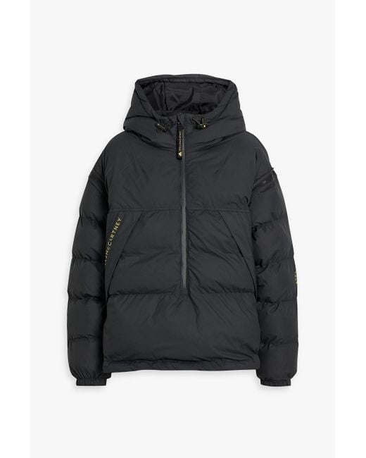 Adidas By Stella McCartney Black Convertible Quilted Shell Hooded Jacket