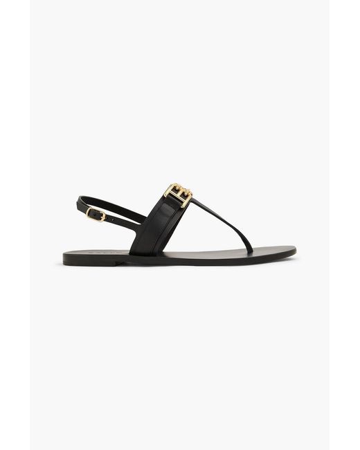 Bally Black Positano Embellished Leather Slingback Sandals