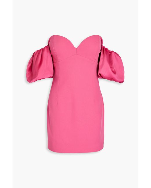 Ronny Kobo Pink Andrea Off-the-shoulder Faille Mini Dress