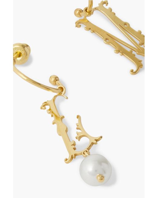 Simone Rocha Metallic Initial Gold-plated Faux Pearl Earring