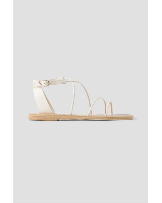 Ancient Greek Sandals White Meloivia Leather Sandals