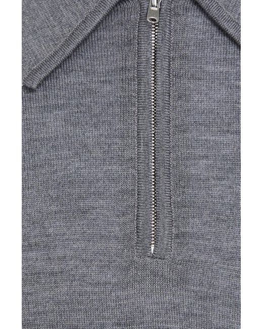 Sandro Gray Wool-blend Polo Sweater for men