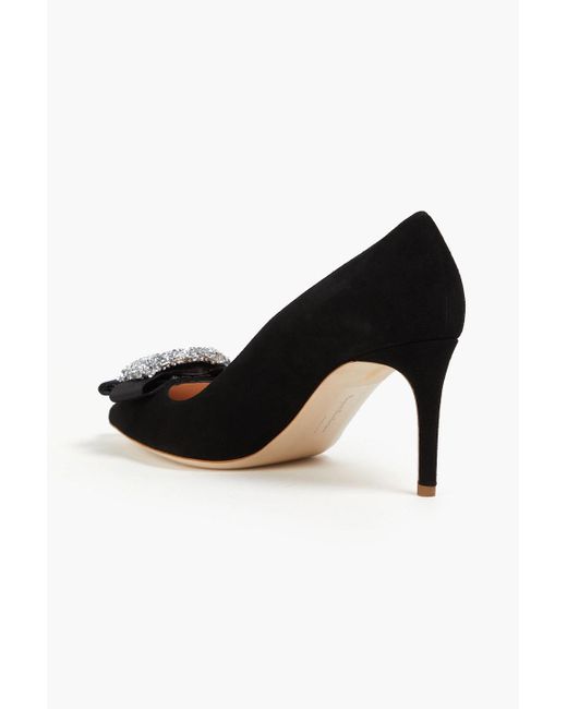 Rupert Sanderson Black New nada pumps aus veloursleder mit verzierung