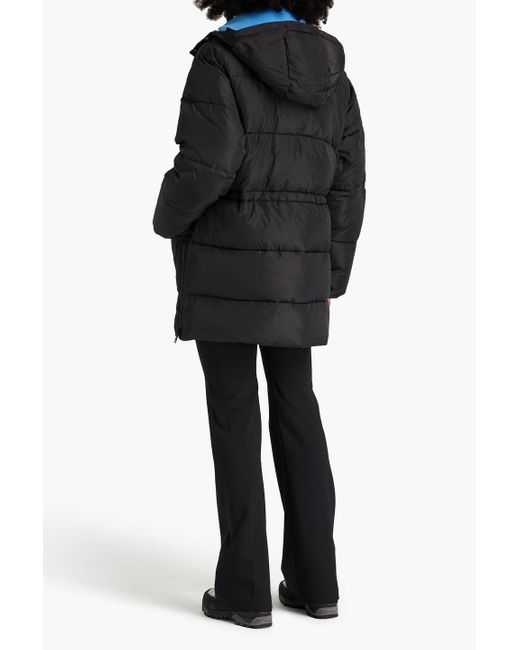 Ganni Black Quilted Shell Hooded Jacket