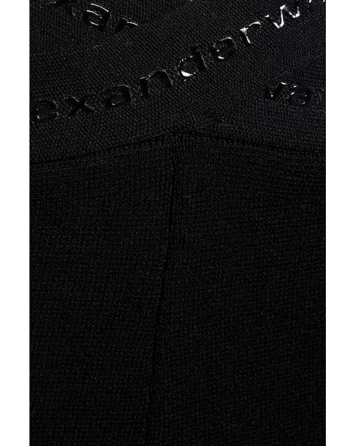T By Alexander Wang Black Cutout Stretch-knit Straight-leg Pants