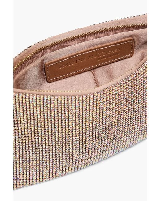 Benedetta Bruzziches Pink Your Best Friend Crystal-Embellished Satin Cross-Body Bag