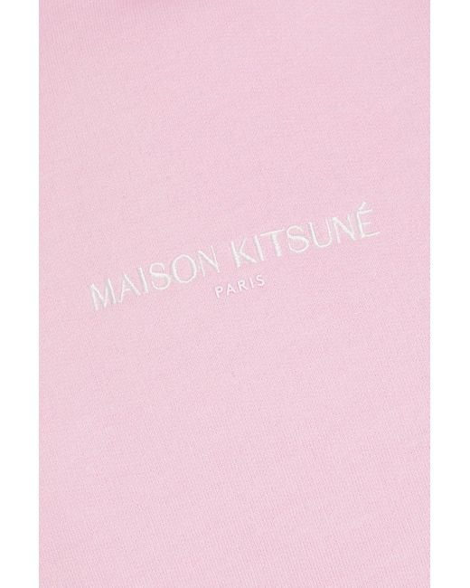 Maison Kitsuné Hoodie aus baumwollfleece in Pink für Herren