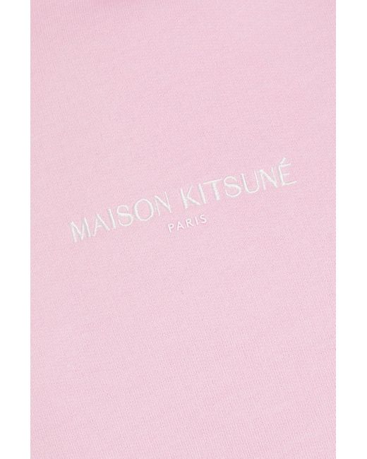 Maison Kitsuné Hoodie aus baumwollfleece in Pink für Herren