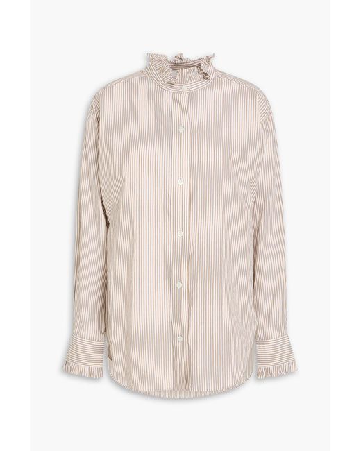 Isabel Marant White Saoli Striped Cotton-mousseline Shirt