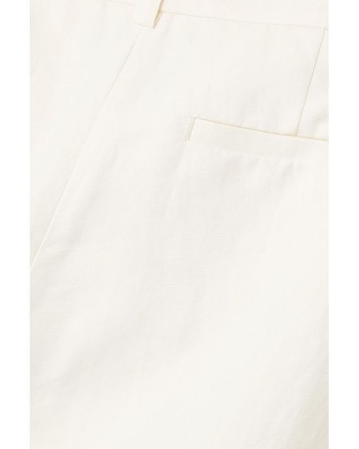 Nili Lotan White Montreal Linen And Silk-blend Shorts