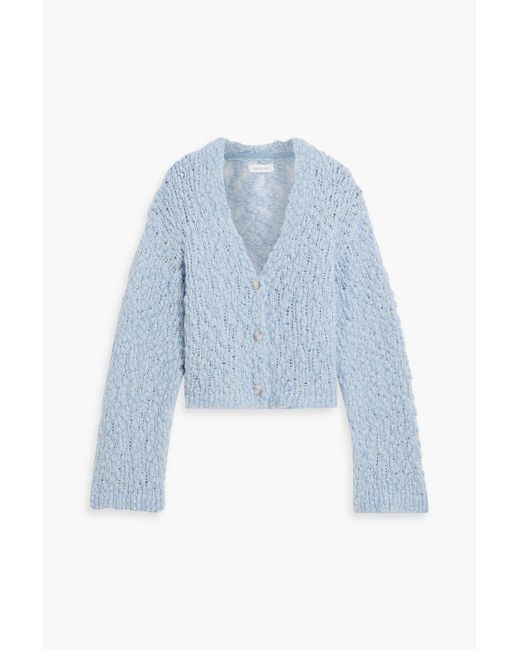 NAADAM Blue Bouclé-Knit Alpaca-Blend Cardigan