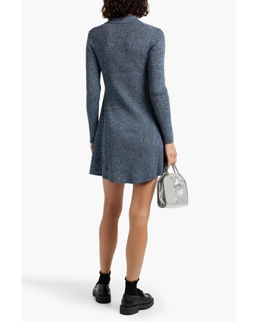 knee length dresses for ladies Ganni Leopard Printed Denim Mini Dress