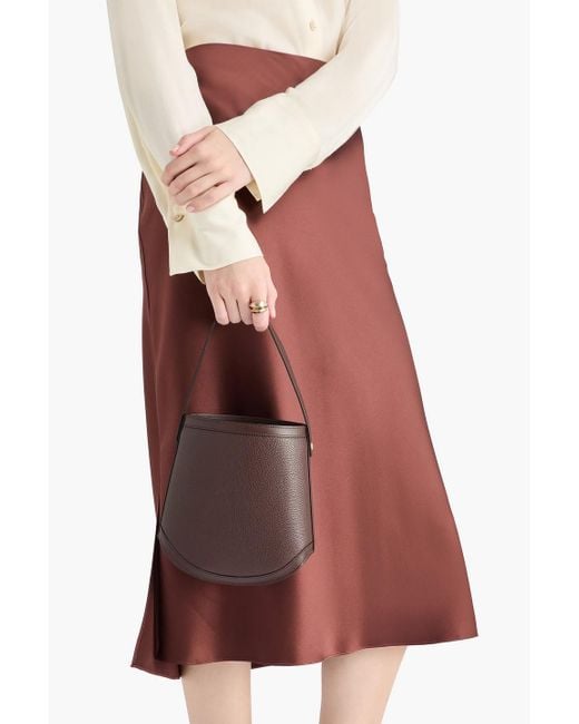 SAVETTE Brown Beuteltasche "bucket" aus narbenleder
