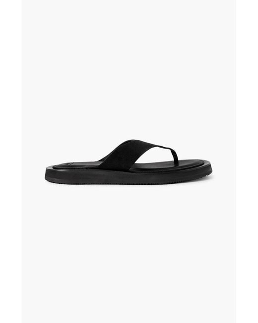 Mr P. Black Fede Suede Sandals for men