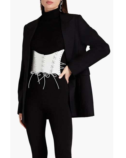 Maticevski White Arsenic Lace-up Perspex Corset