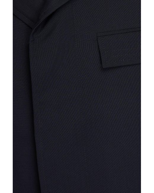 Thom Browne Blue Striped Wool Coat for men