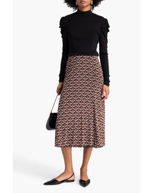 Diane von Furstenberg Black Remy Ruched Mesh Top