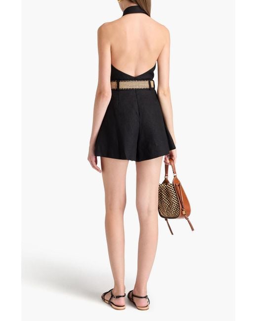 zimmermann august halter mini dress Zimmermann Netaporter Exclusive August Belted Floral-Print Linen Halte