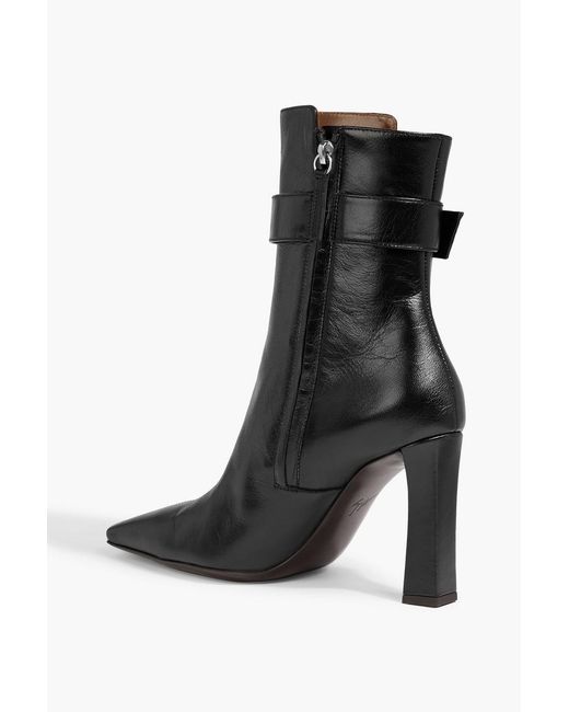 Giuseppe Zanotti Black Seattle 90 Buckled Leather Ankle Boots