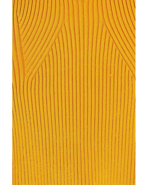 Vince Yellow Cropped tanktop aus rippstrick