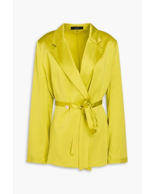 Joseph Yellow Silk-Satin Blazer