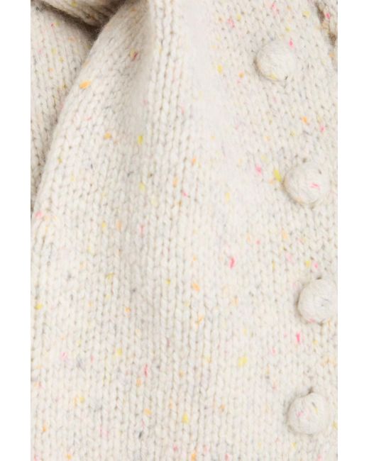 Autumn Cashmere White Melierter kaschmirpullover mit pomponverzierung