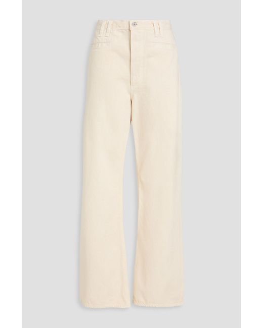 Citizens of Humanity Natural Cotton-Twill Wide-Leg Pants