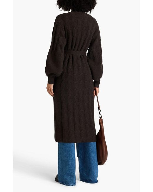 LeKasha Black Burano Cable-knit Cashmere Cardigan