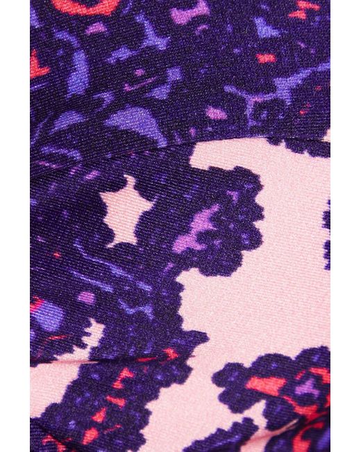 Zimmermann Purple Paisley-print Underwired Bandeau Bikini Top