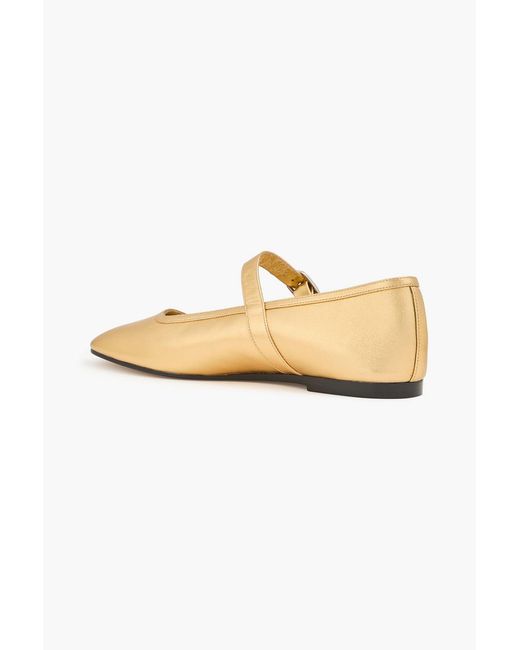 Le Monde Beryl Metallic Leather Mary Jane Flats