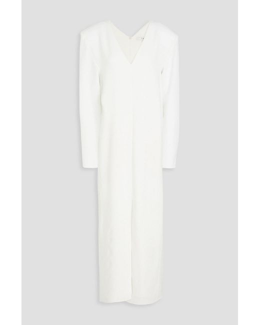 Tibi White Crepe Midi Dress