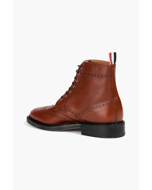 Thom Browne Brown Leather Brogue Boots for men