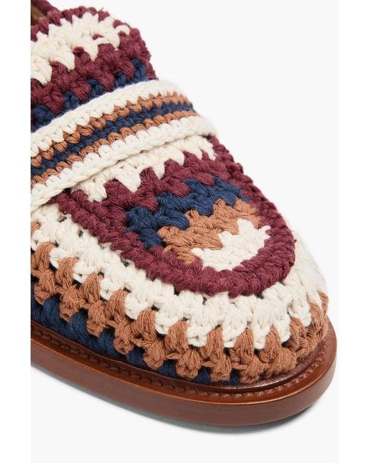 Chloé Red Crocheted Loafers