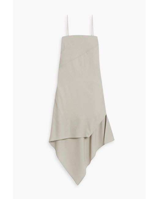 Helmut Lang White Asymmetric Wool-twill Dress
