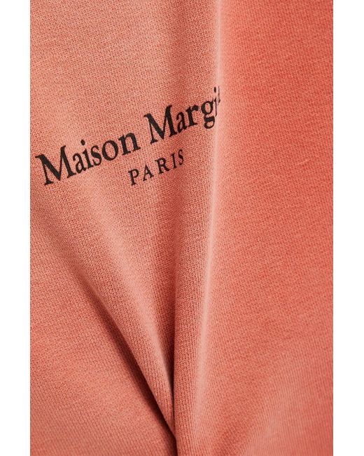 Maison Margiela Pink Printed French Cotton-terry Sweatshirt for men